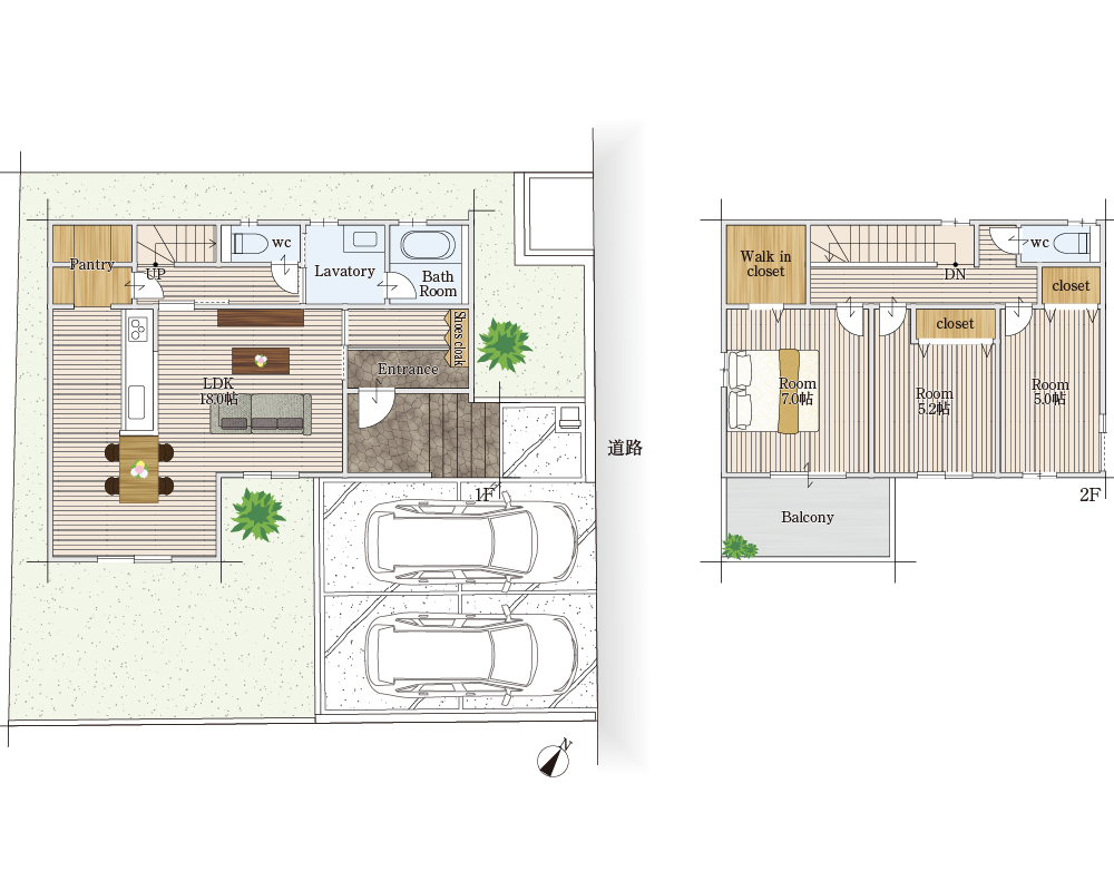 パントリーを取り入れた間取り図面