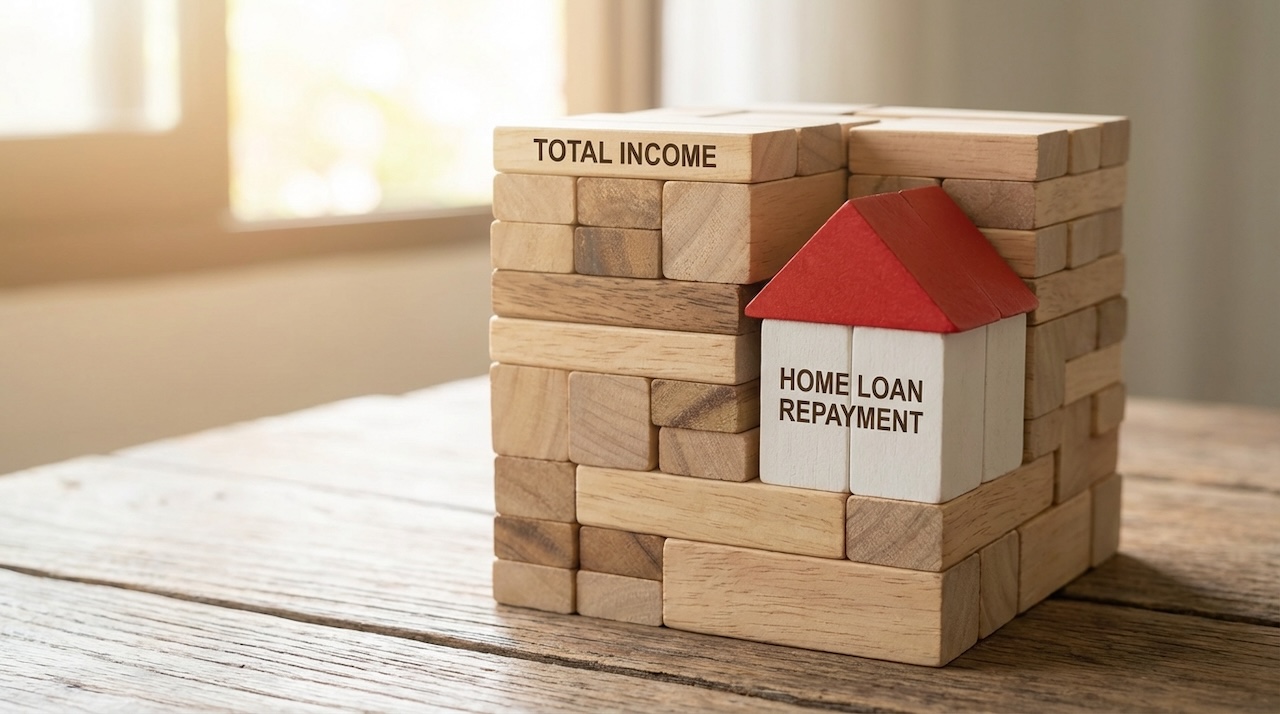 返済計画を表す積み木