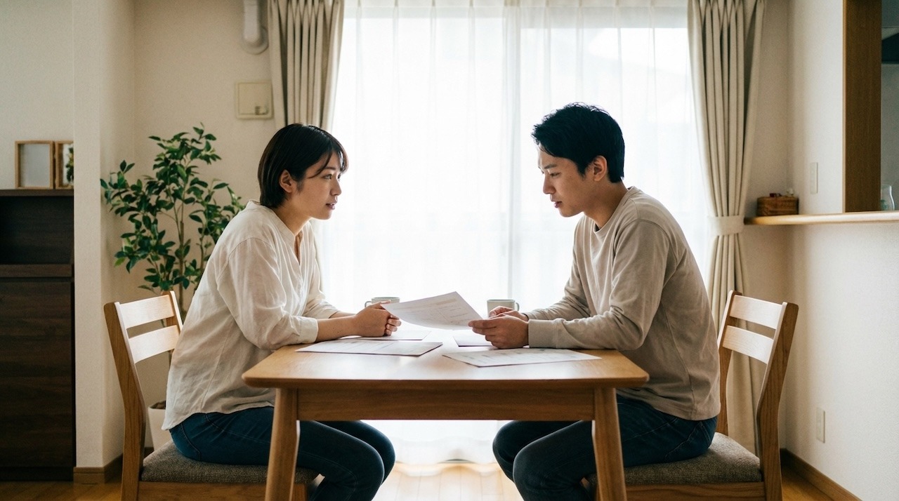 資金検討する夫婦