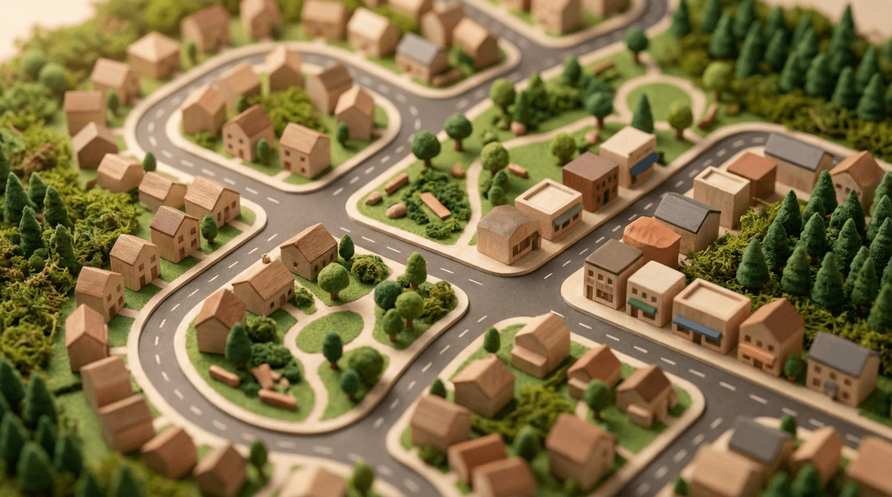 住宅地のミニチュア模型